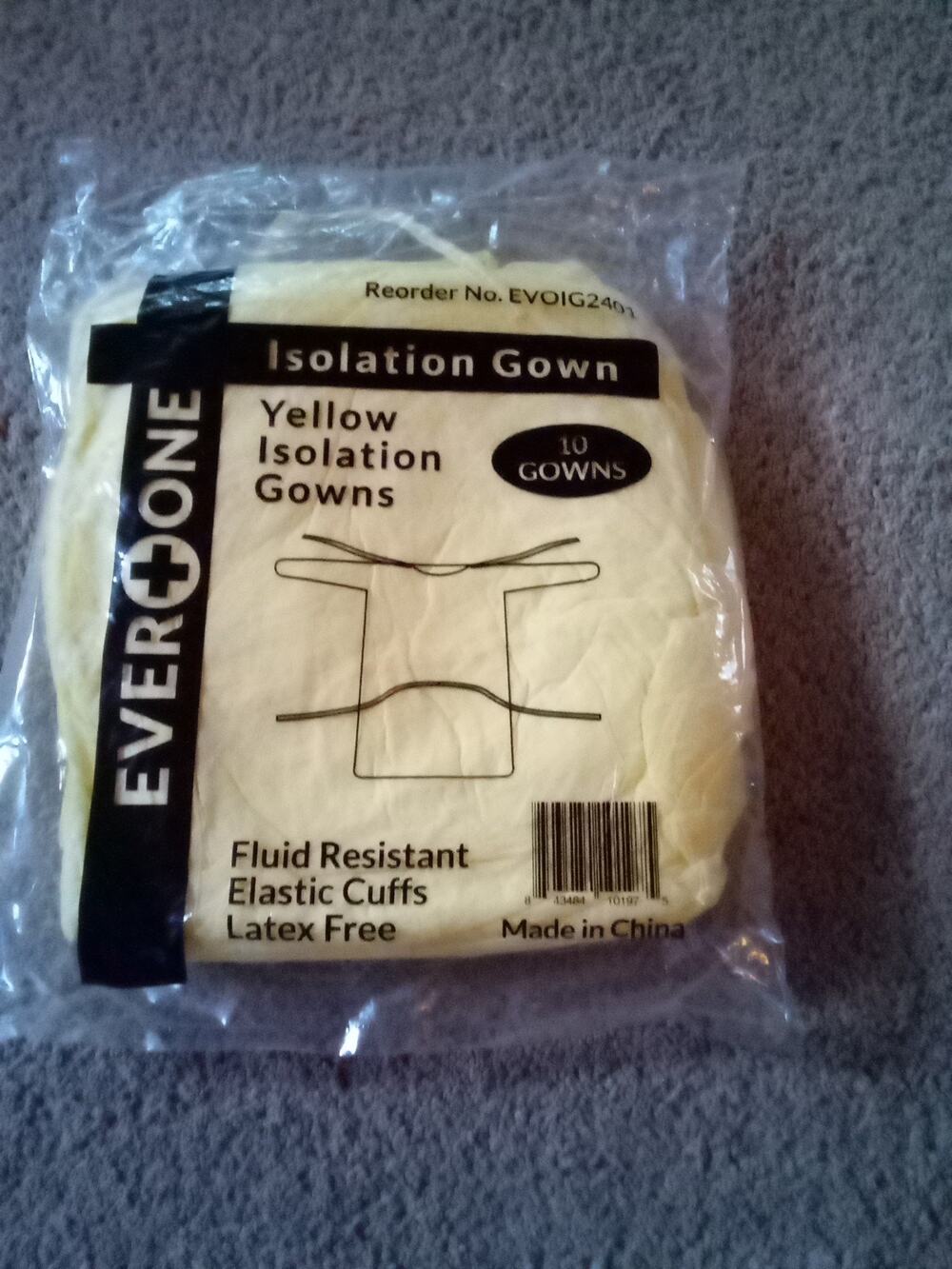 Ever+One Yellow Isolation Gowns 10-Pack – Universal Size – Disposable PPE – NEW